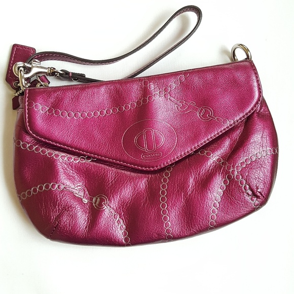 Coach Handbags - Coach || Purple Leather Wristlet  NWOT
